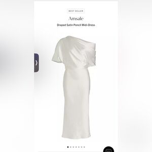 Amsale Draped Satin Pencil Midi-Dress